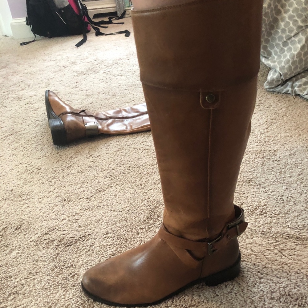 Tan riding boots